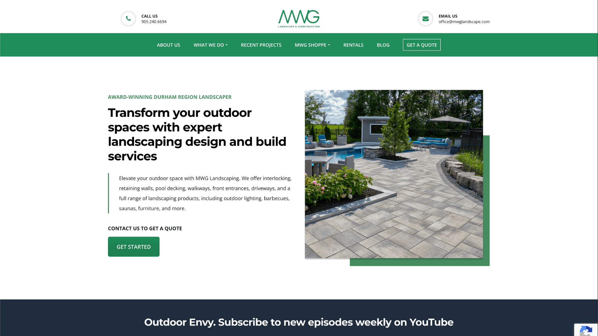 MWG Landscape's website